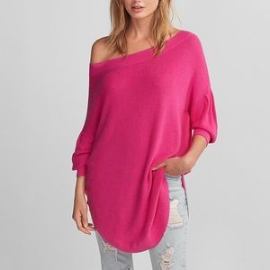 NWT Express off-shoulder Pink 3/4 sleeve sweater